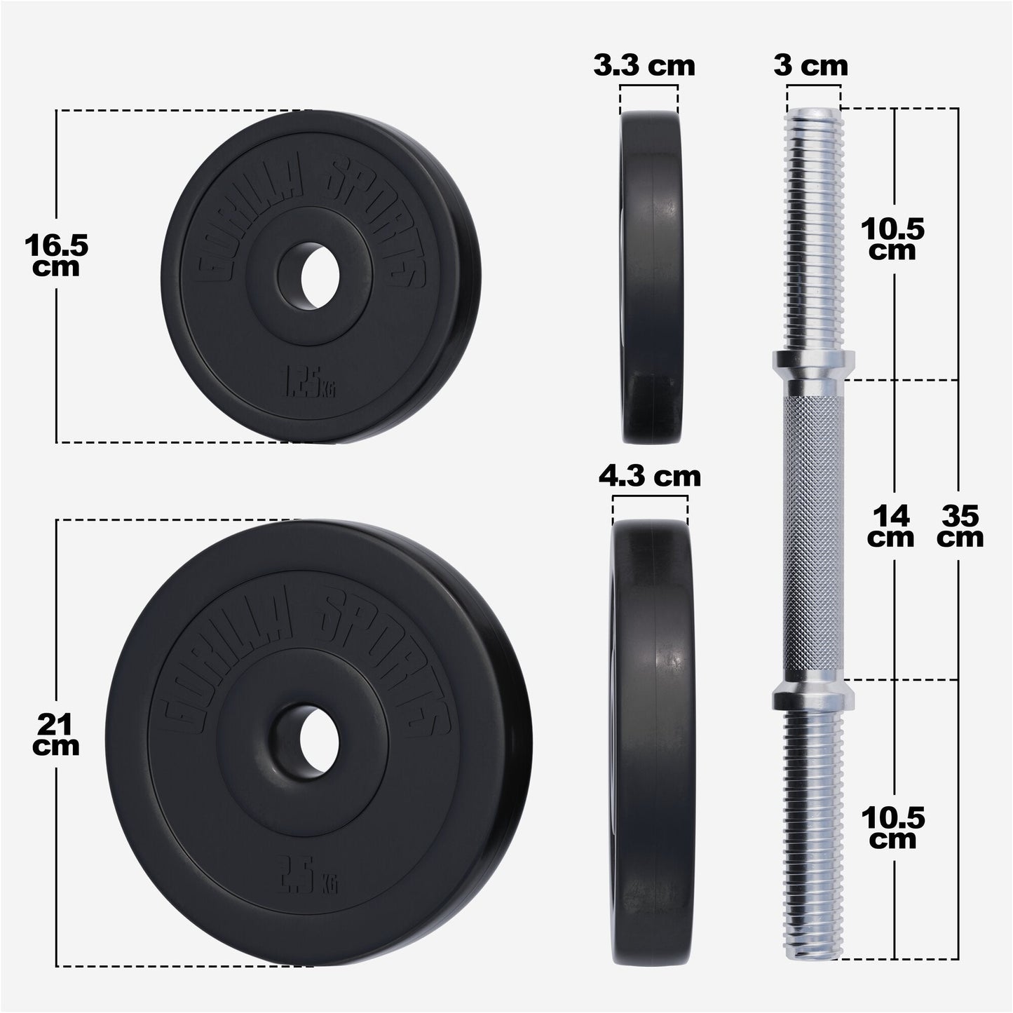 Podesive bučice plastične 20 - 30 kg