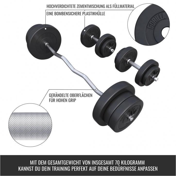 SZ-Curlset Kunststoff 70 kg mit Verschlüssen