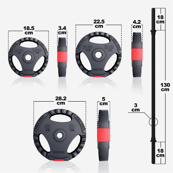 Langhantel Set Aerobic Kunststoff 20 kg