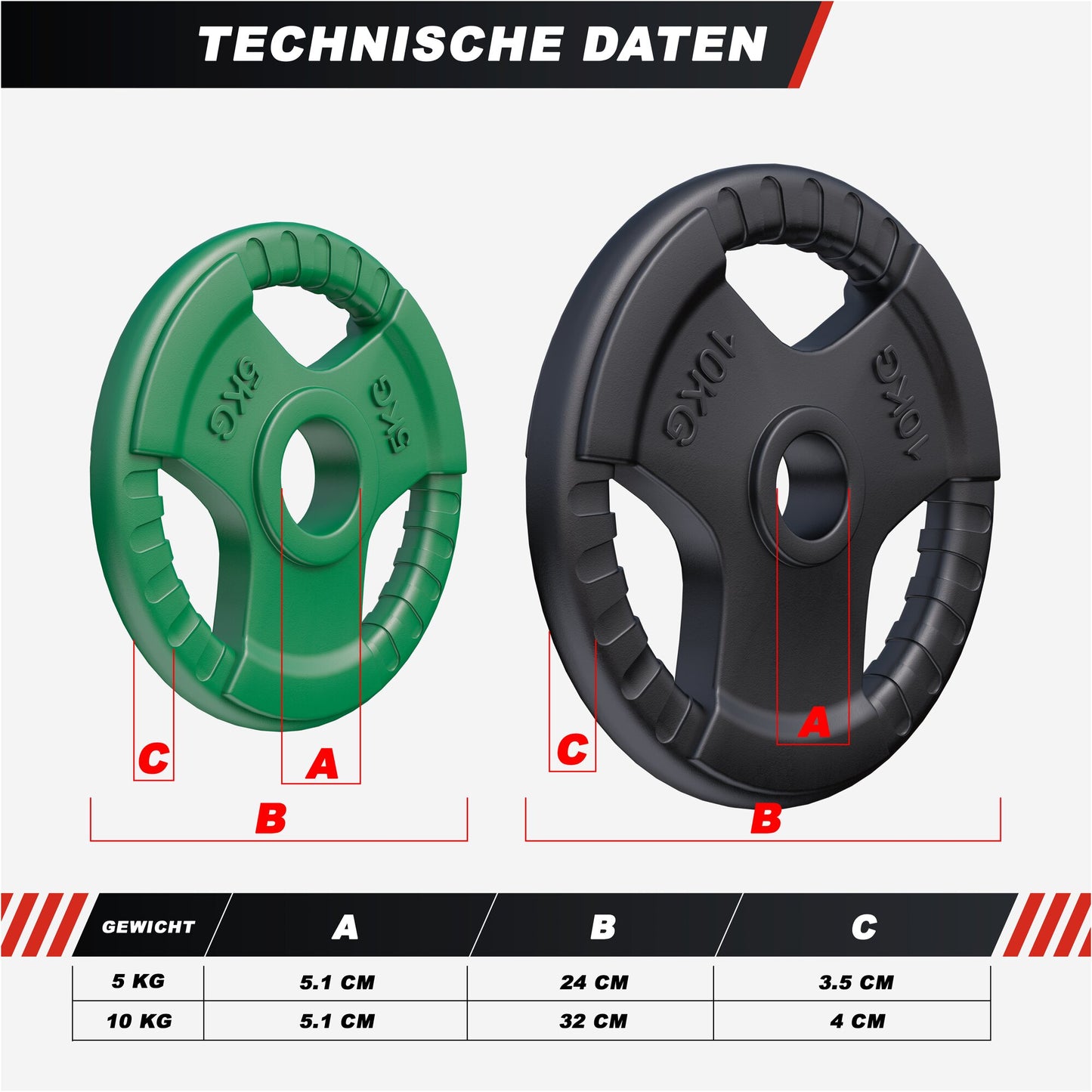 Gumirani olimpijski tegovi 1,25-25 kg