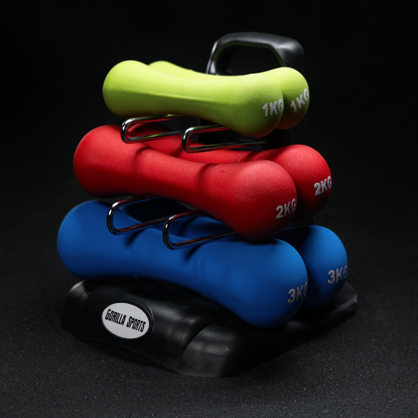 Set neopren bučica sa stalkom 12 kg