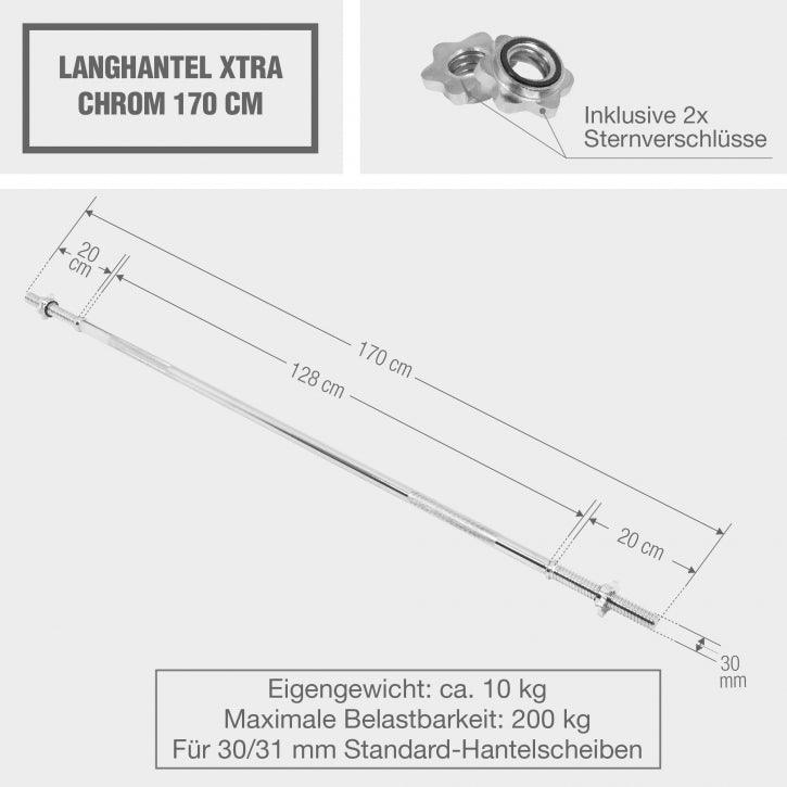 Šipka za benč Xtra hrom 170 cm