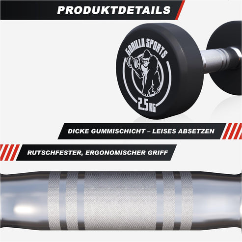 Fiksne gumirane bučice 2,5 - 30 kg