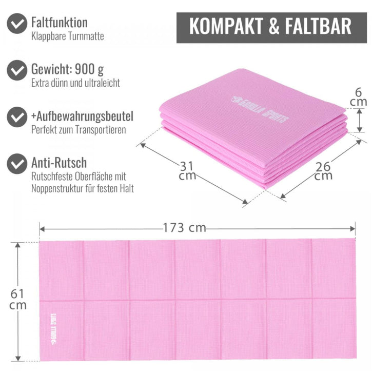 Prostirka za vežbanje roza/siva