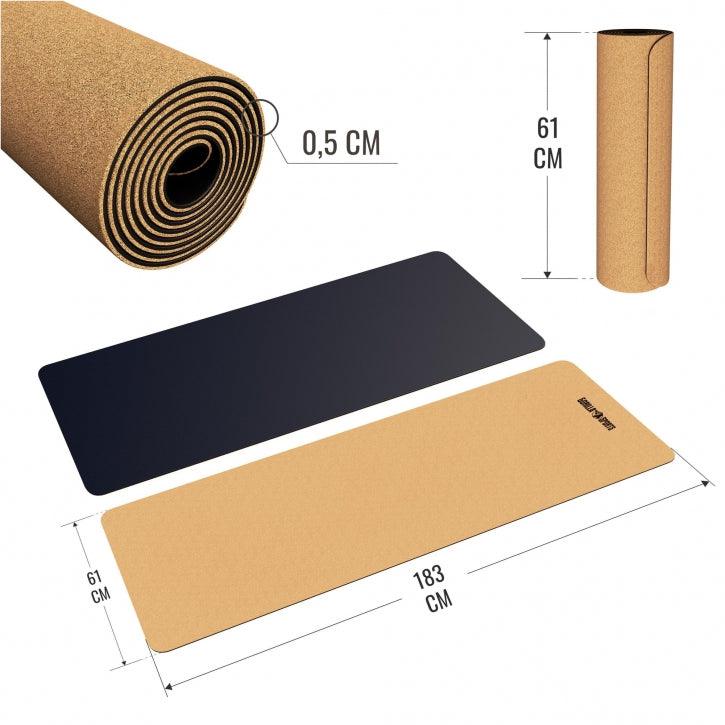Prostirka za vežbanje od plute 183 x 61 x 0,5 cm