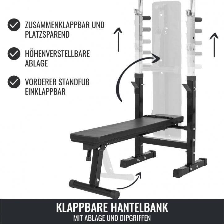 Hantelbank mit Ablage Komplettset 100 kg