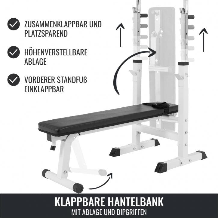 Hantelbank mit Ablage Komplettset 100 kg