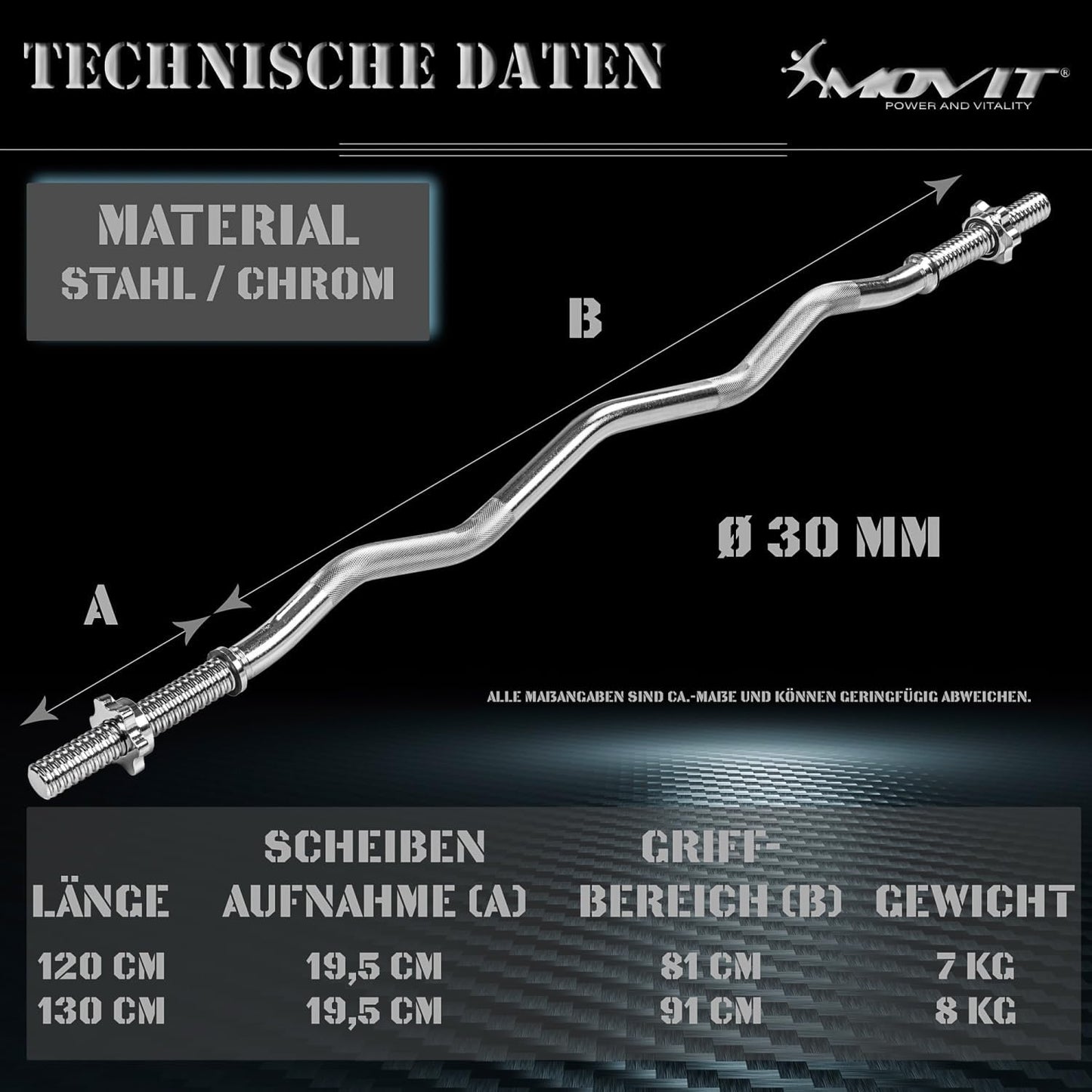 EZ curl šipka 130 cm