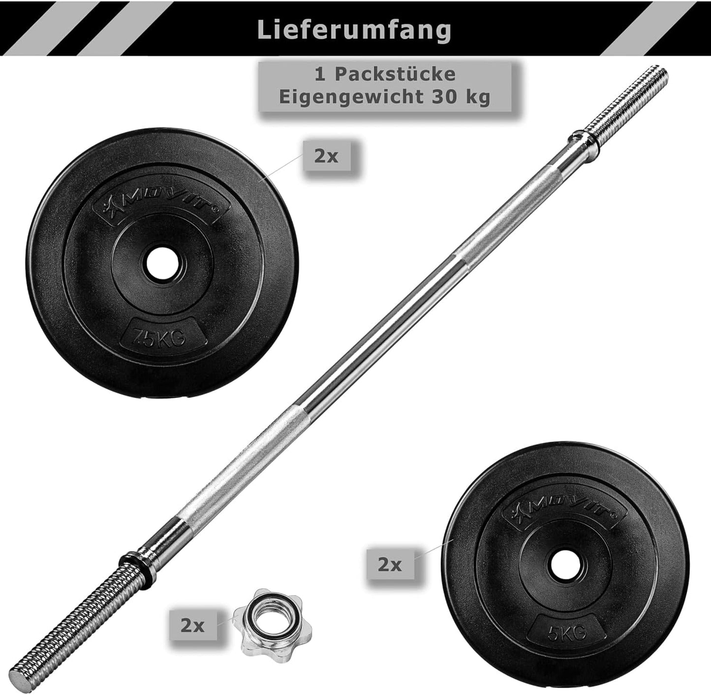 Set šipka i tegovi 30 kg
