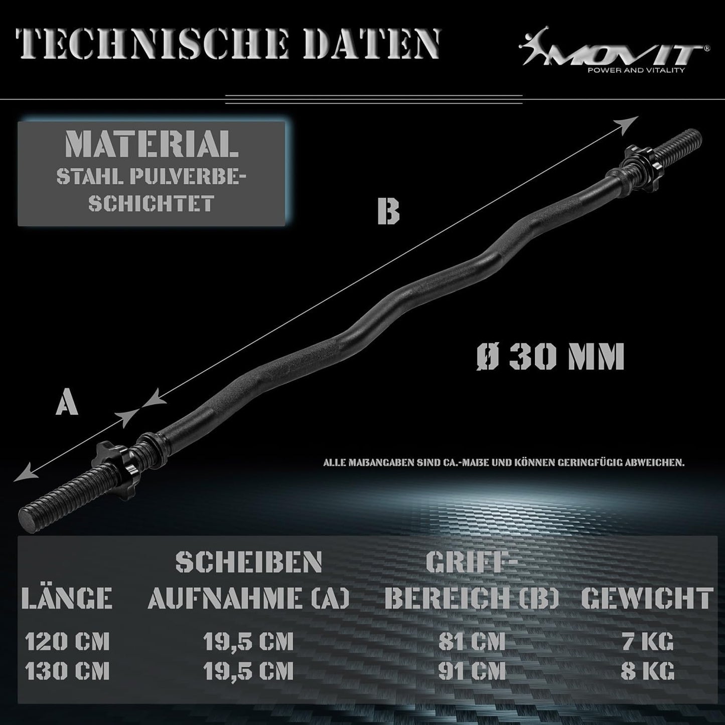 EZ curl šipka 130 cm