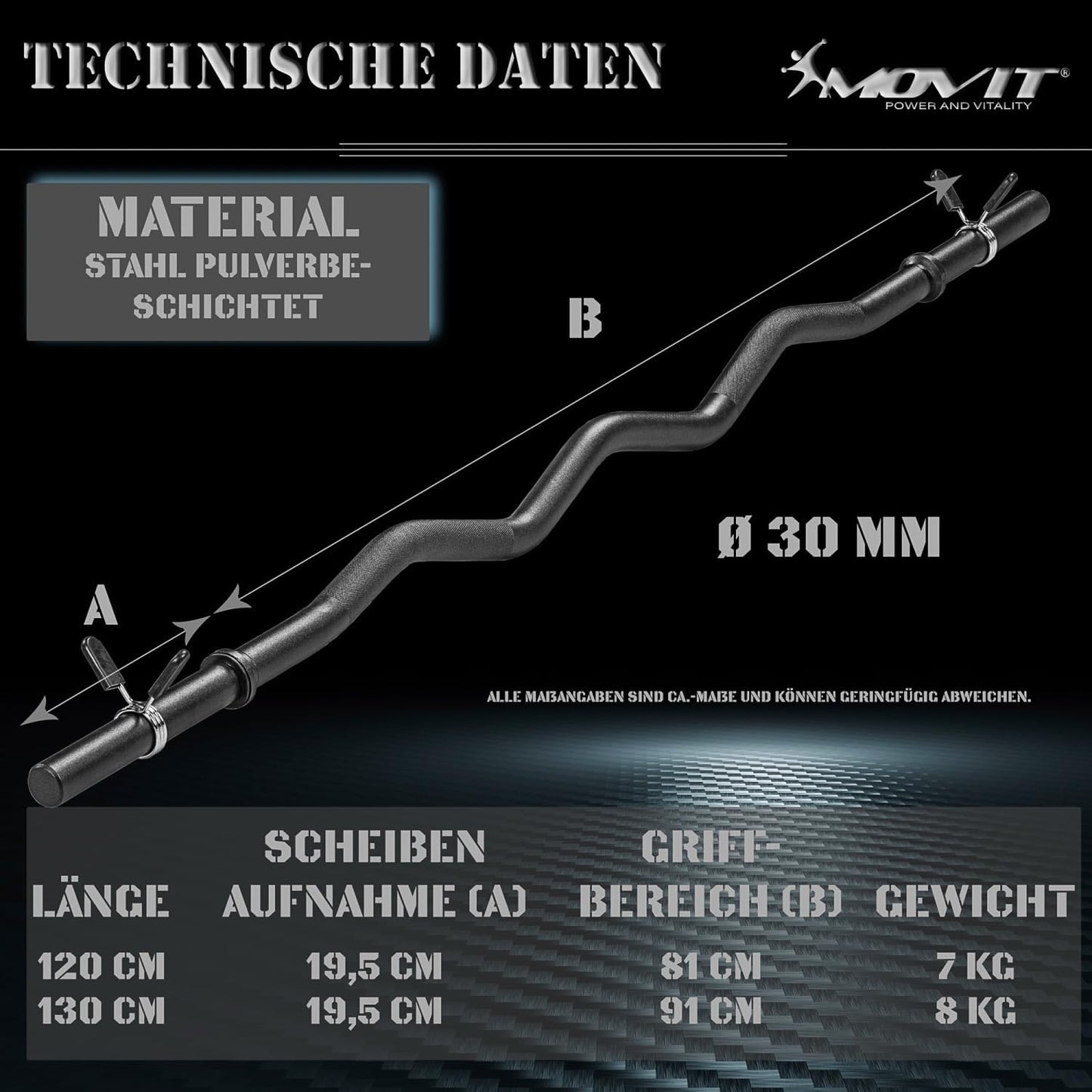 EZ curl šipka 130 cm