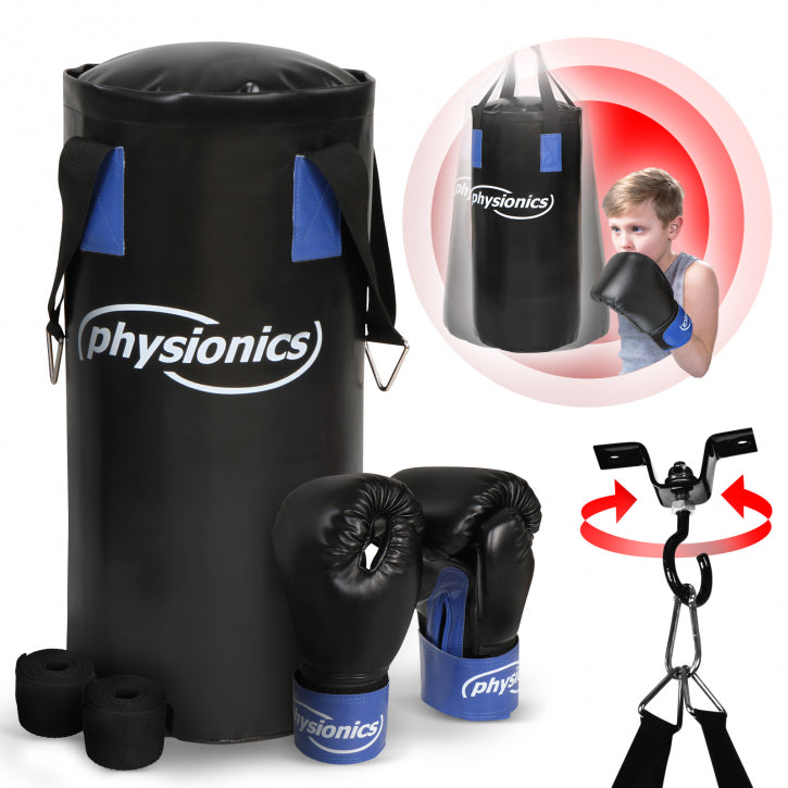 Vreća za boks (55 cm / Ø 25 cm / 9 kg) + Rukavice za decu + Bandažeri