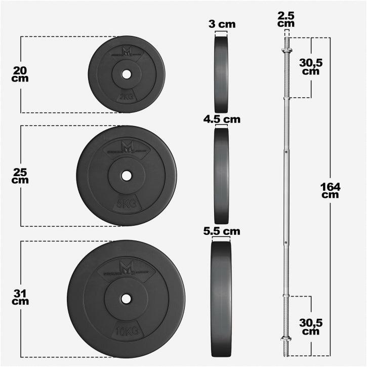 Set šipka i tegovi 60 kg 25 mm