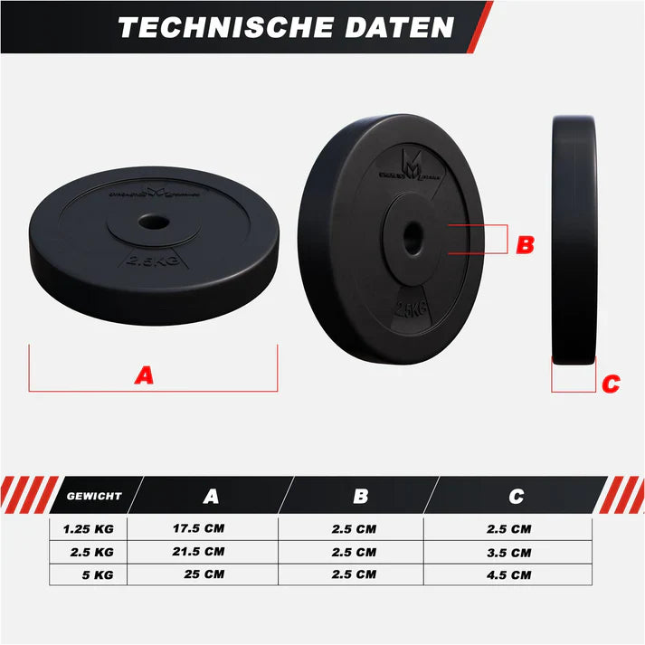 Set tegova 30 kg 25 mm Serie E