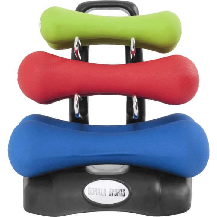 Set neopren bučica sa stalkom 12 kg
